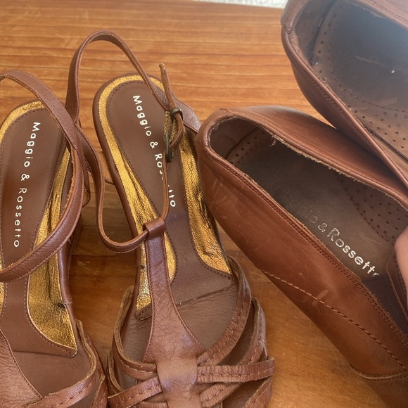 🇦🇷 Maggio & Rossetto designer leather wedge sandals - Picture 8 of 9